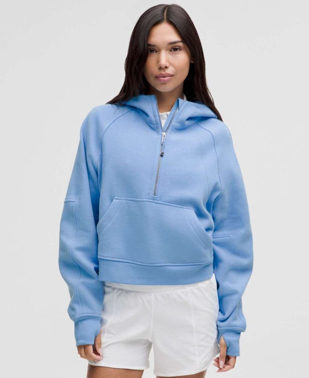 lululemon aero blue 1/2 zip scuba hoodie - size M/L